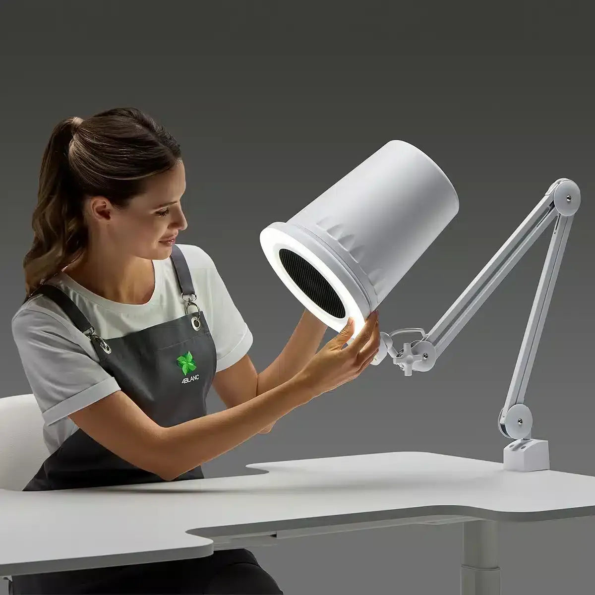 💨 4Blanc Alizé – Aspirador Profesional con Luz LED Integrada y Soporte de Mesa