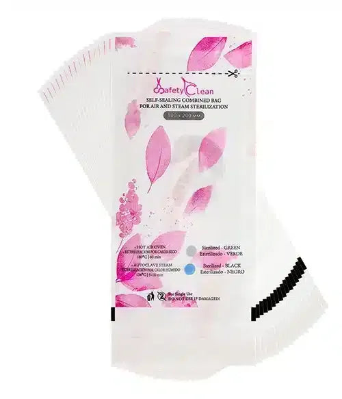 🧼 Bolsas de Esterilización 100x200 mm – Combinadas Transparentes con Doble Indicador (Pack 100 uds)