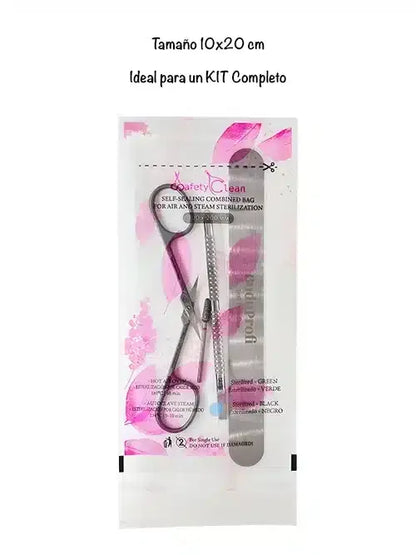 🧼 Bolsas de Esterilización 100x200 mm – Combinadas Transparentes con Doble Indicador (Pack 100 uds)