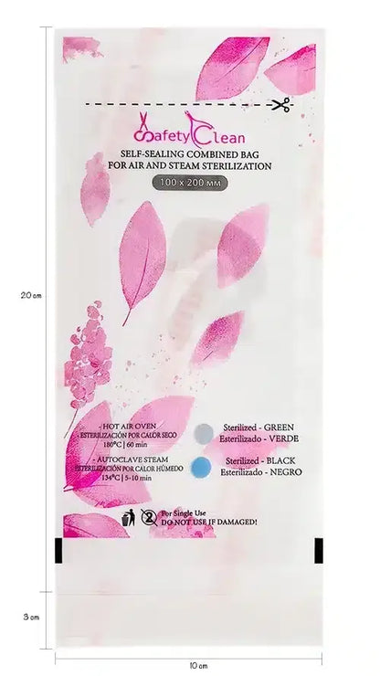 🧼 Bolsas de Esterilización 100x200 mm – Combinadas Transparentes con Doble Indicador (Pack 100 uds)