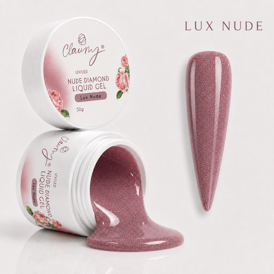 Nude Diamond Liquid Gel Lux Nude — Gel Líquido Diamante Claumy® 50g - Academia Claumy Velazquez