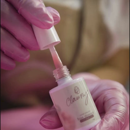 Base Diamond Dust  15 ml · Nude melocotón con destello cobre fino