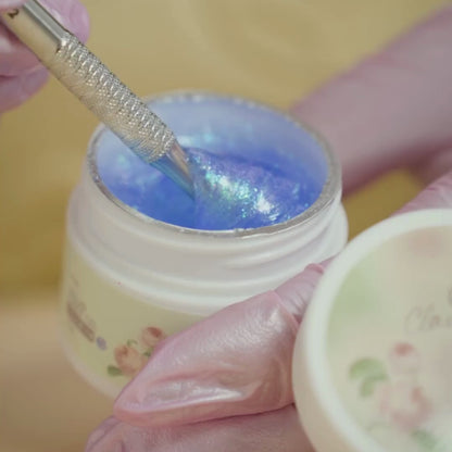 💙 Gel Builder Stellar Claumy Nº 14 – Azul Oceánico con Micro Purpurina