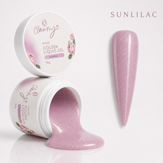 Golden Liquid Gel Sunlilac — Gel Líquido Purpurina Dorada Claumy® 50g - Academia Claumy Velazquez