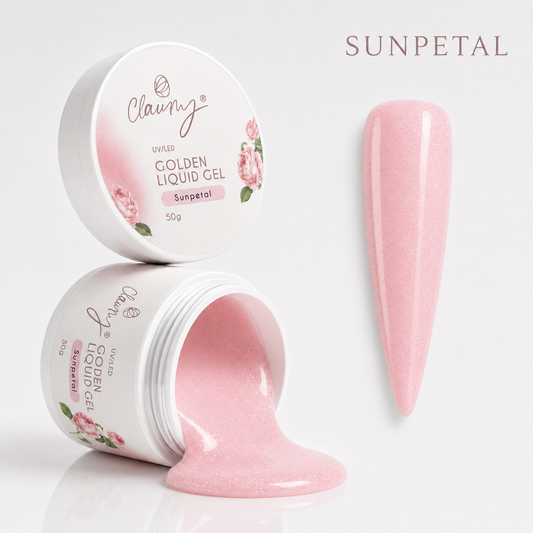 Golden Liquid Gel Sunpetal — Gel Líquido Purpurina Dorada Claumy® 50g - Academia Claumy Velazquez