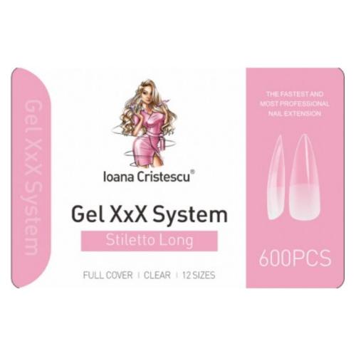 Light Pink TIPS GEL XXX STILETTO LONG - PRELIMADOS