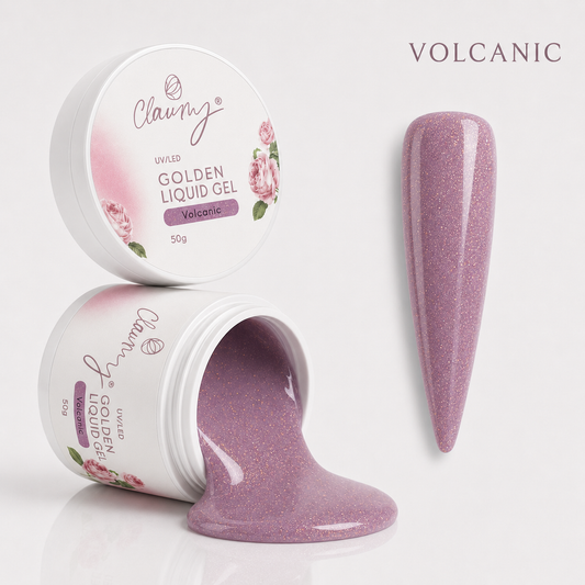 Golden Liquid Gel Volcanic — Gel Líquido Purpurina Dorada Claumy® 50g - Academia Claumy Velazquez